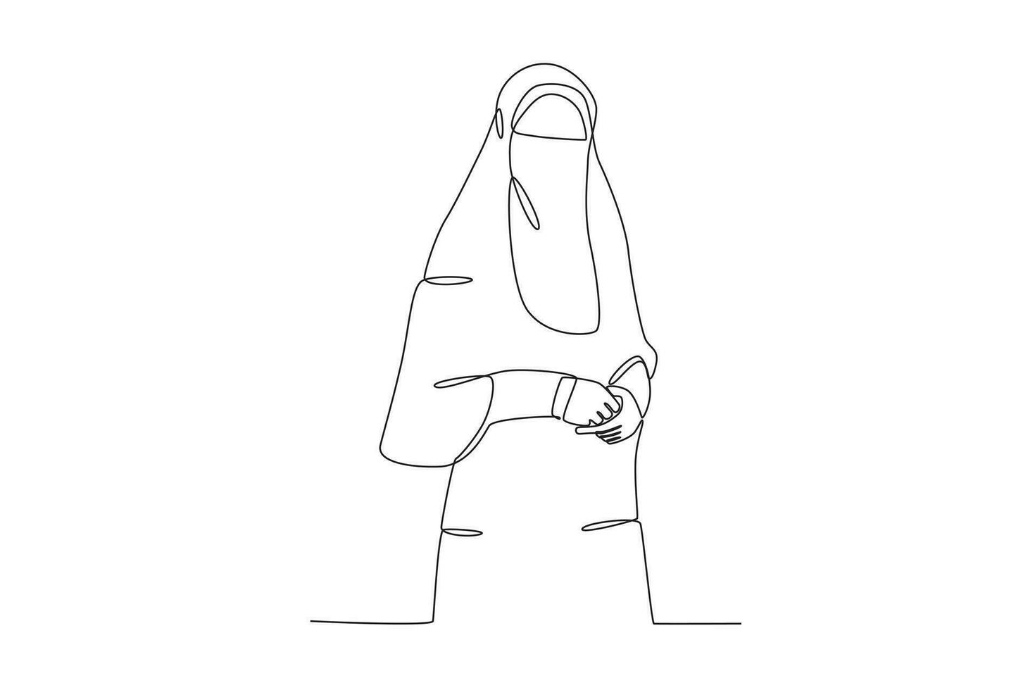 de cerca de un mujer vistiendo un niqab vector