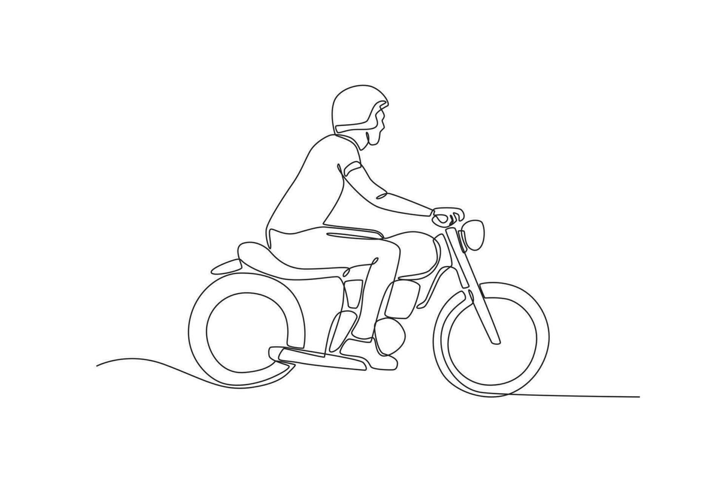 un motorista montando un motocicleta vector