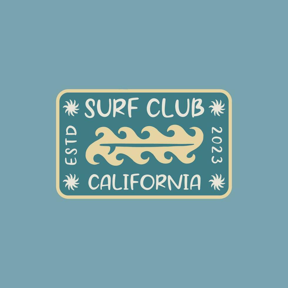 Vintage surf design template for surf club, surf shop, surf merch. vector