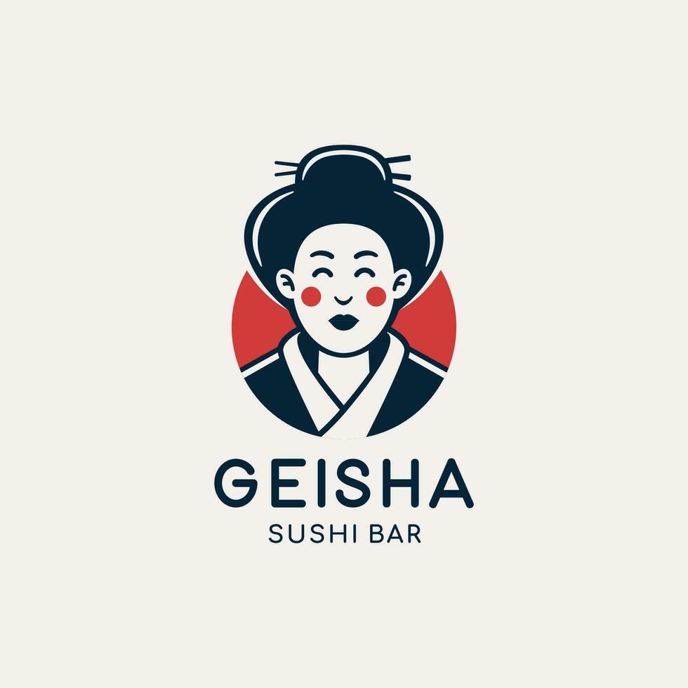 japonés geisha vector logo ilustración