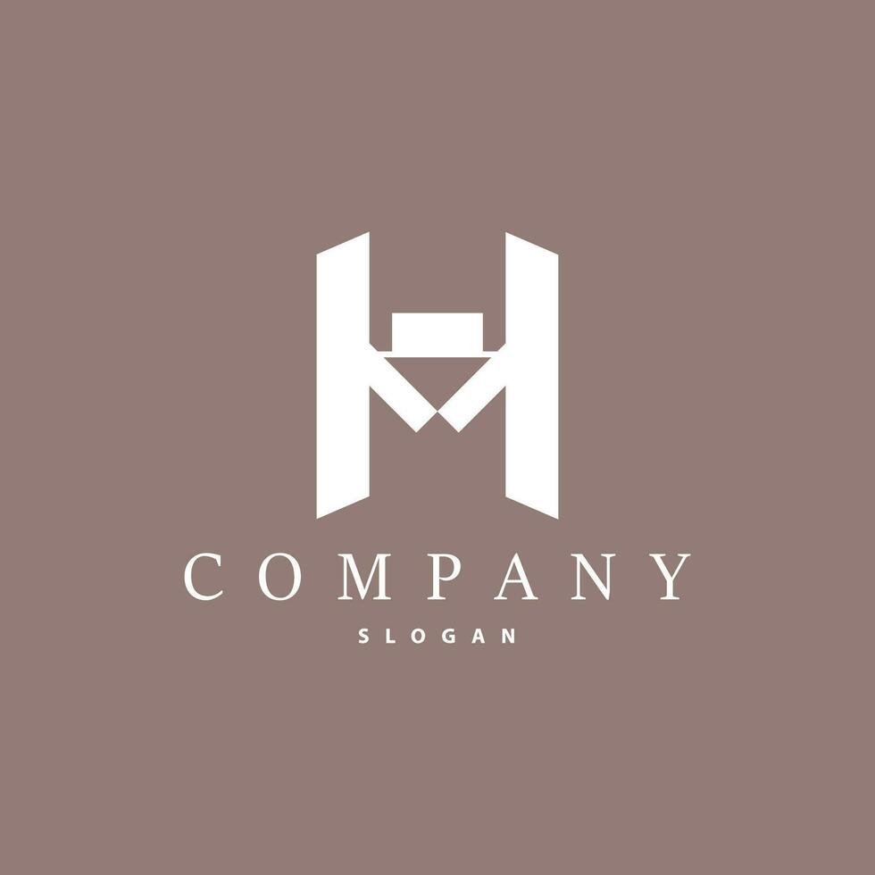 Initial HM Letter Logo, Modern and Luxury Vector Minimalist MH Logo Template