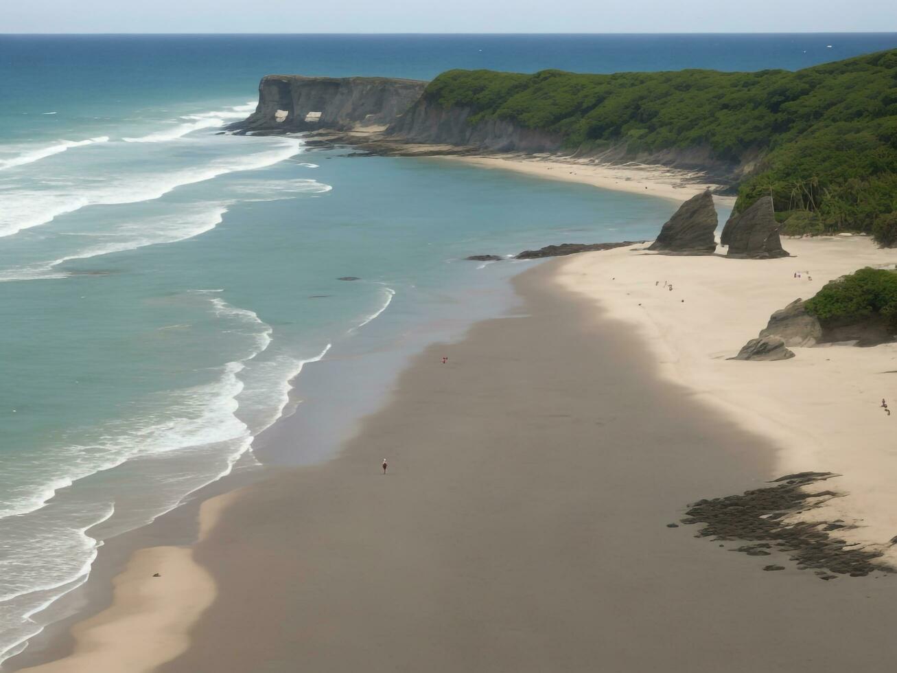 playa hermosa cerca arriba imagen ai generado foto