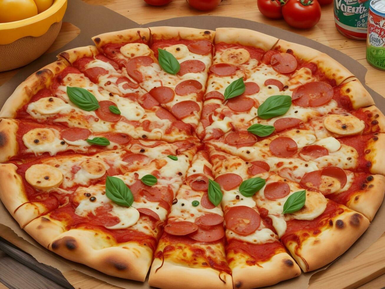 pizza beautiful close up image ai generated photo