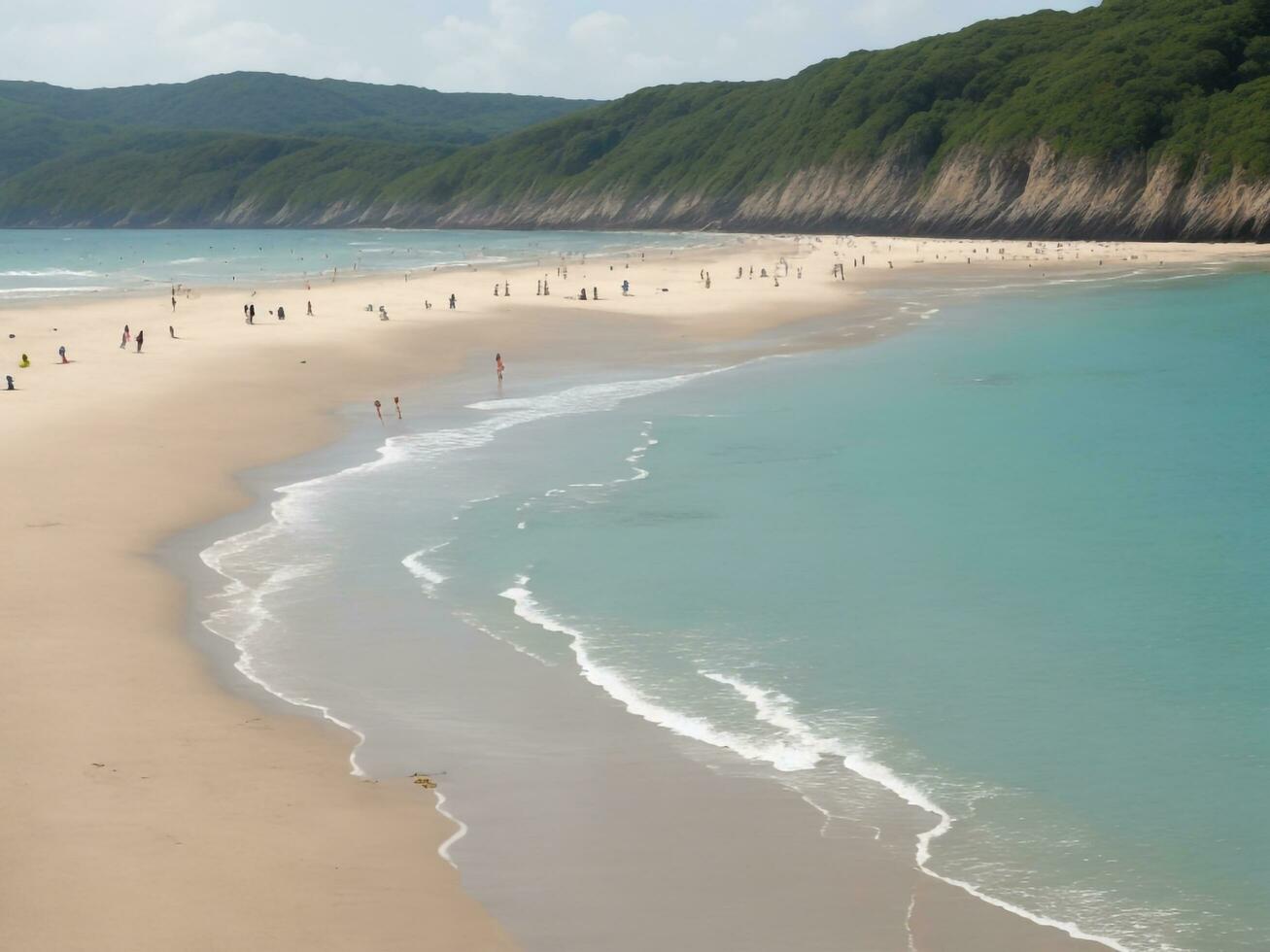 playa hermosa cerca arriba imagen ai generado foto