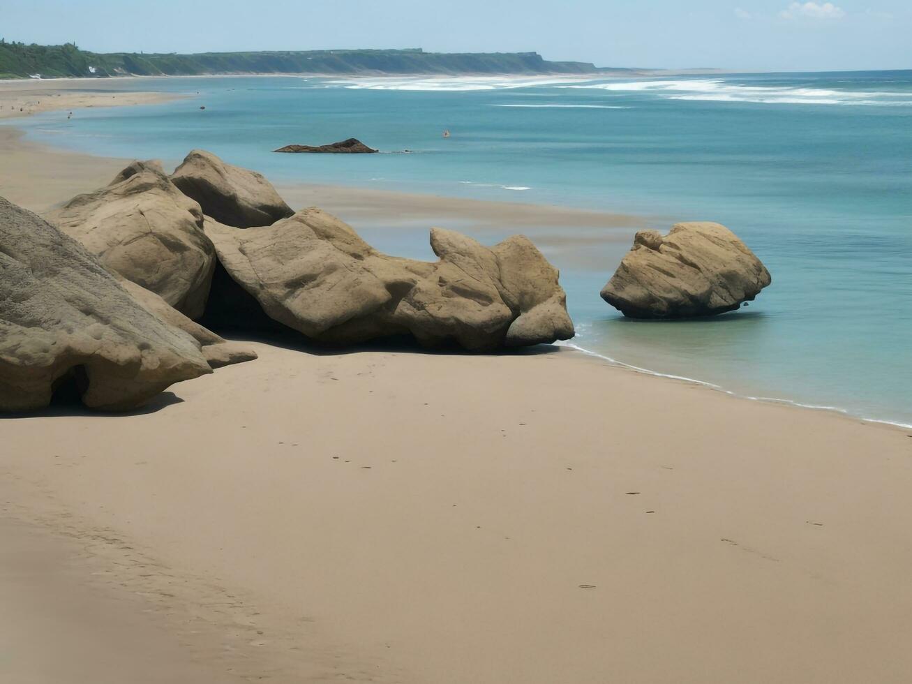 playa hermosa cerca arriba imagen ai generado foto