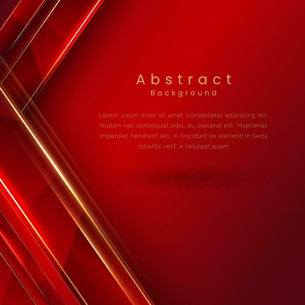 Abstract red and gold lines background vector