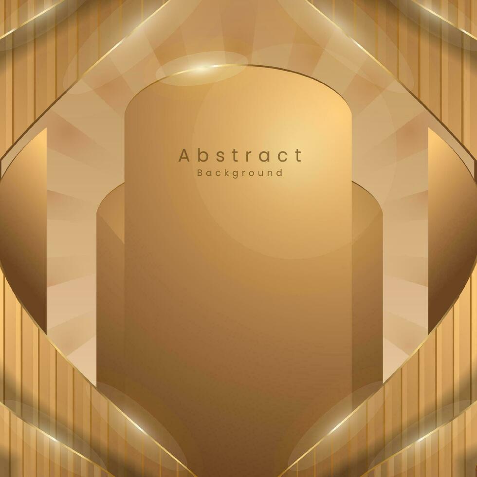 Abstract gold and white shapes background vector