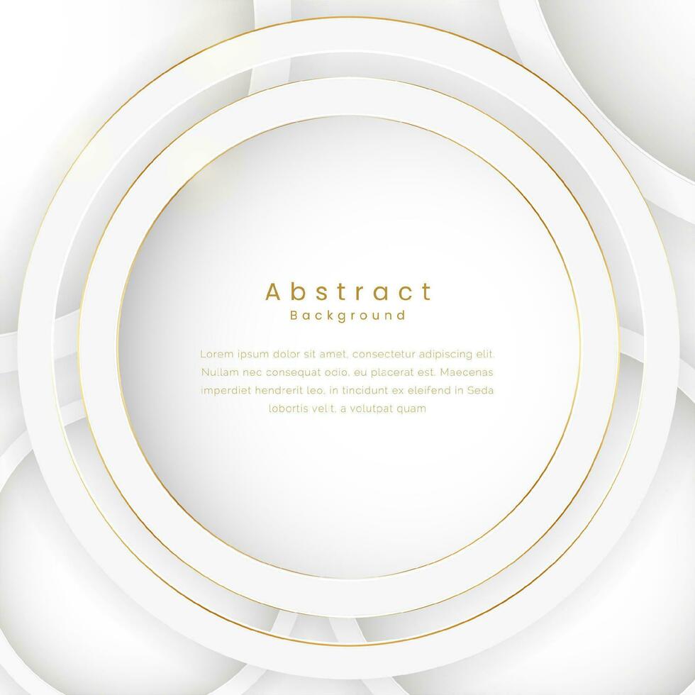 Abstract gold circle lines on white background vector