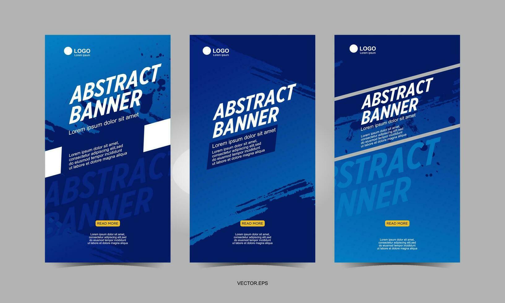 abstract banner template set with blue and white color scheme vector