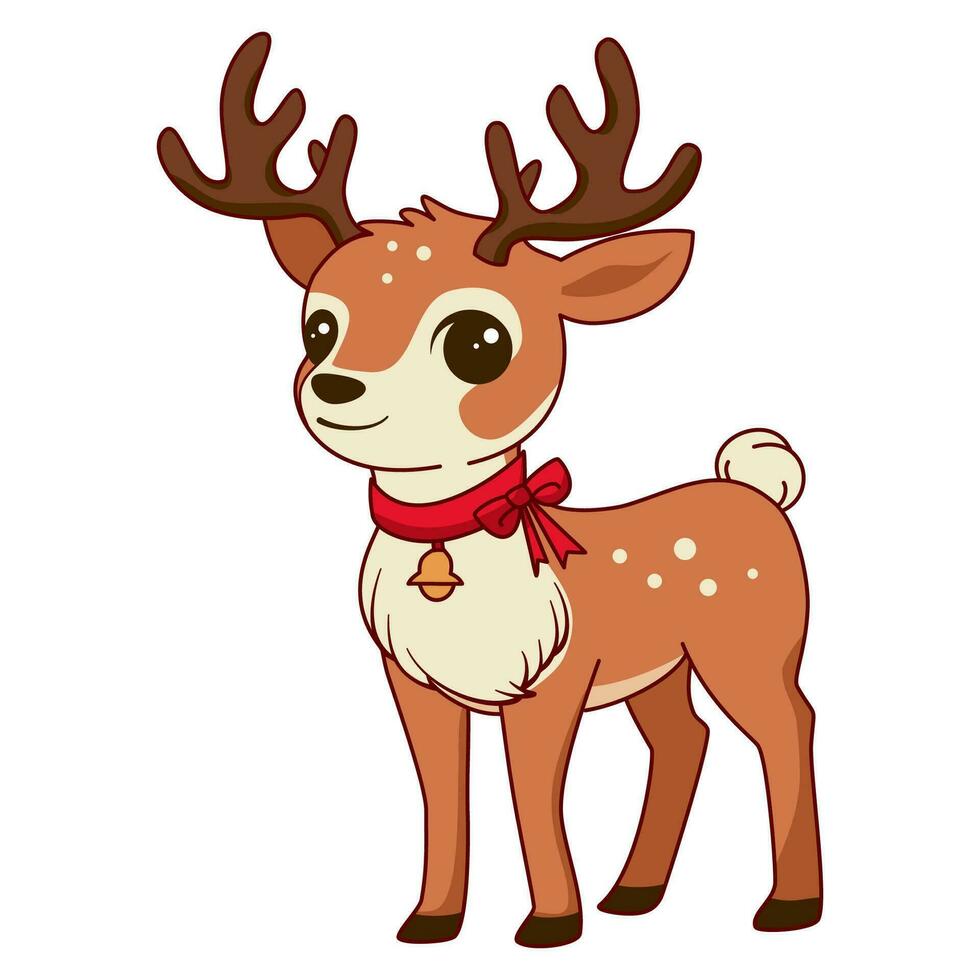 reindeer cartoon christmas vector