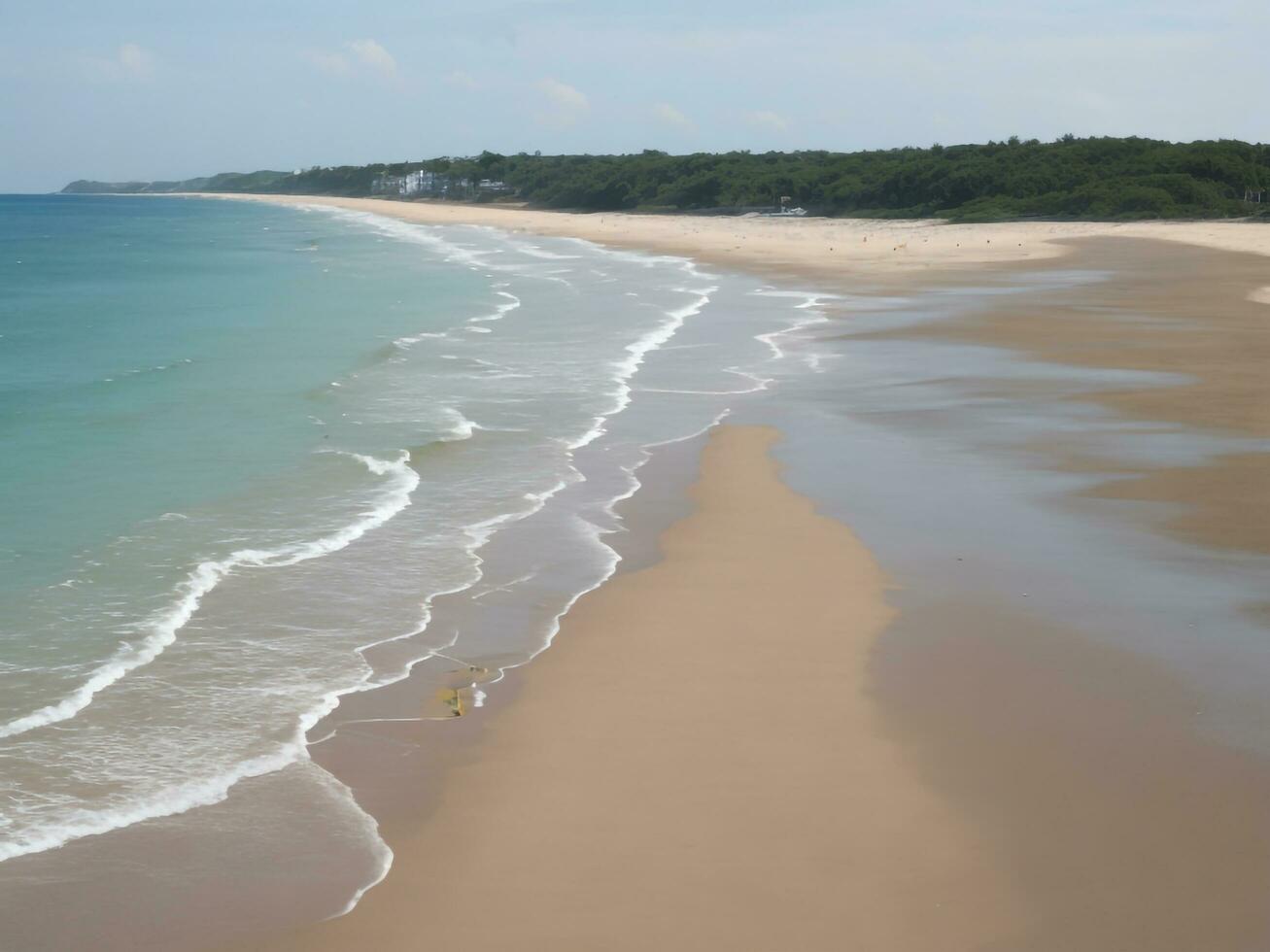 playa hermosa cerca arriba imagen ai generado foto