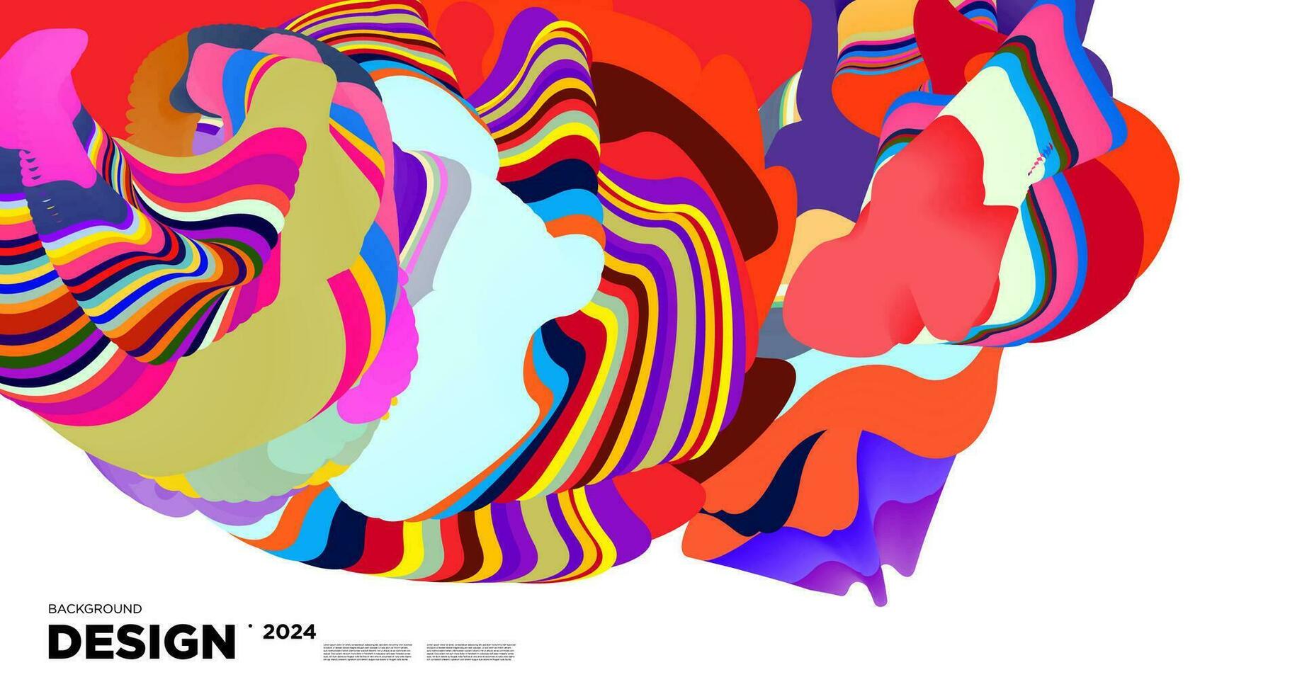 Vector colorful abstract psychedelic liquid and fluid background pattern