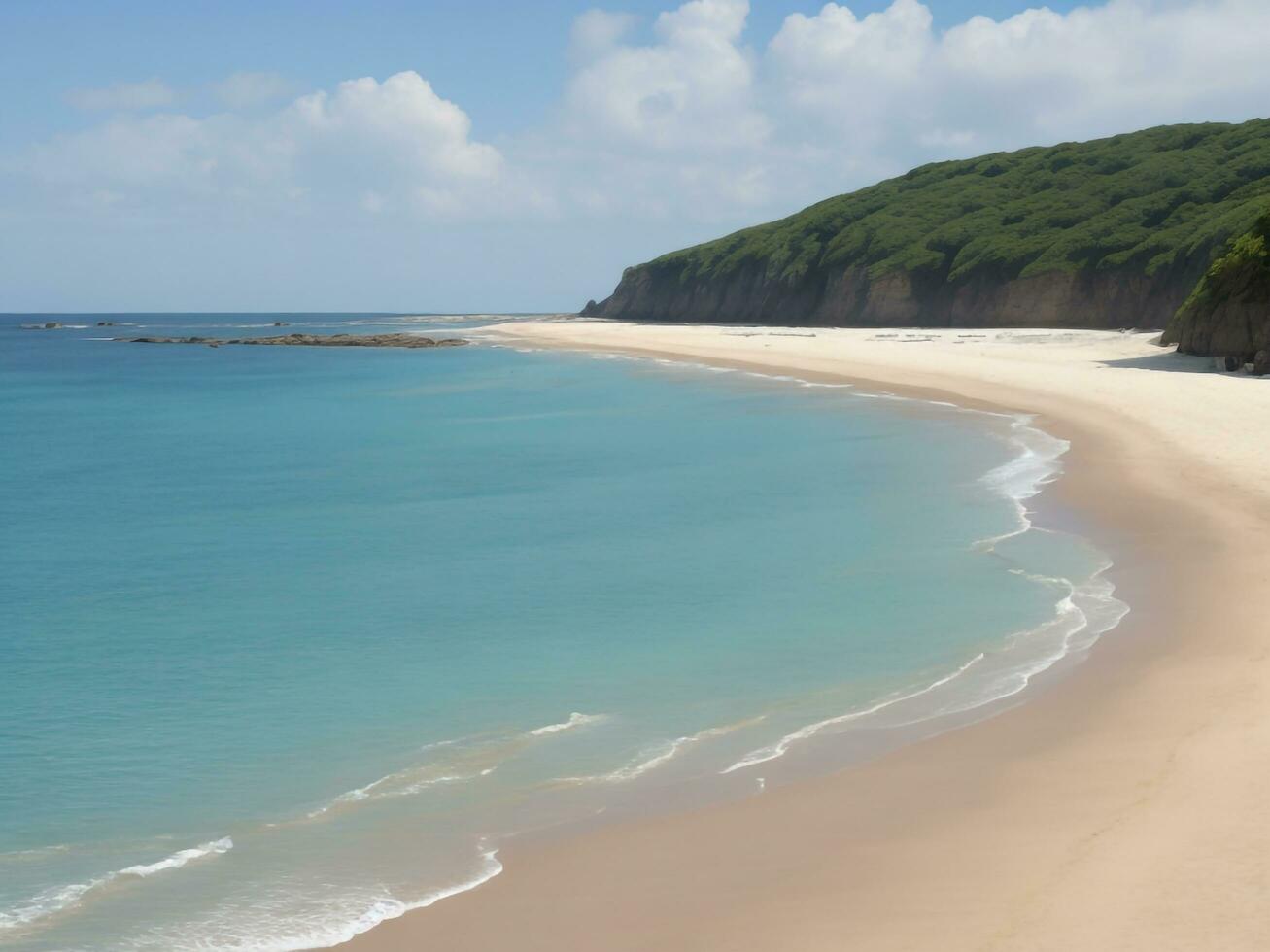 playa hermosa cerca arriba imagen ai generado foto