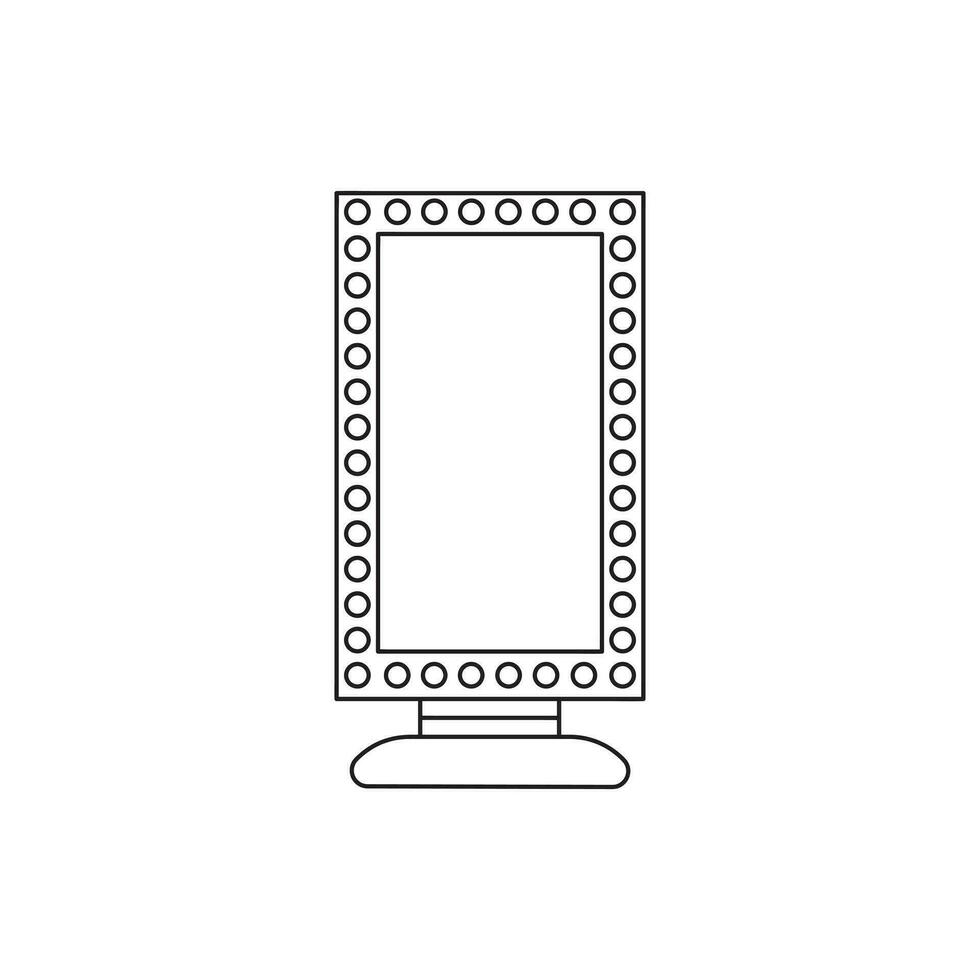 Hand drawn Kids drawing Cartoon Vector illustration mirror light Isolated on White Background