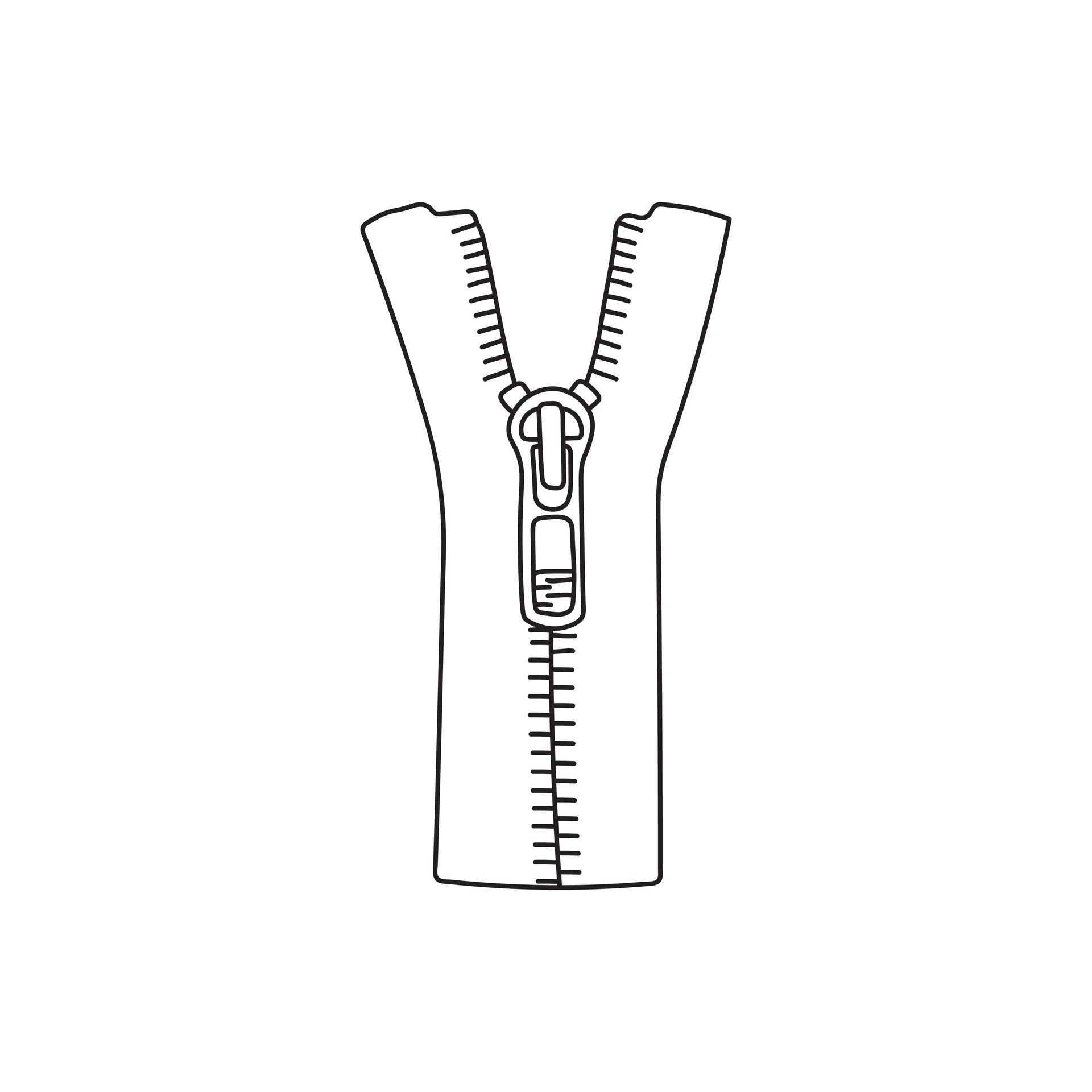 Hand drawn Kids drawing Cartoon Vector illustration zipper Isolated on