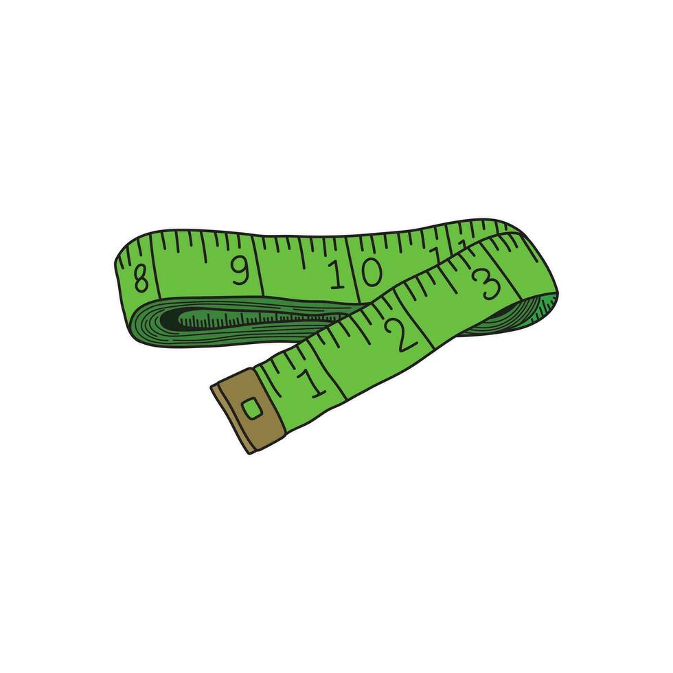 Kids drawing Cartoon Vector illustration measuring tape Isolated on White Background