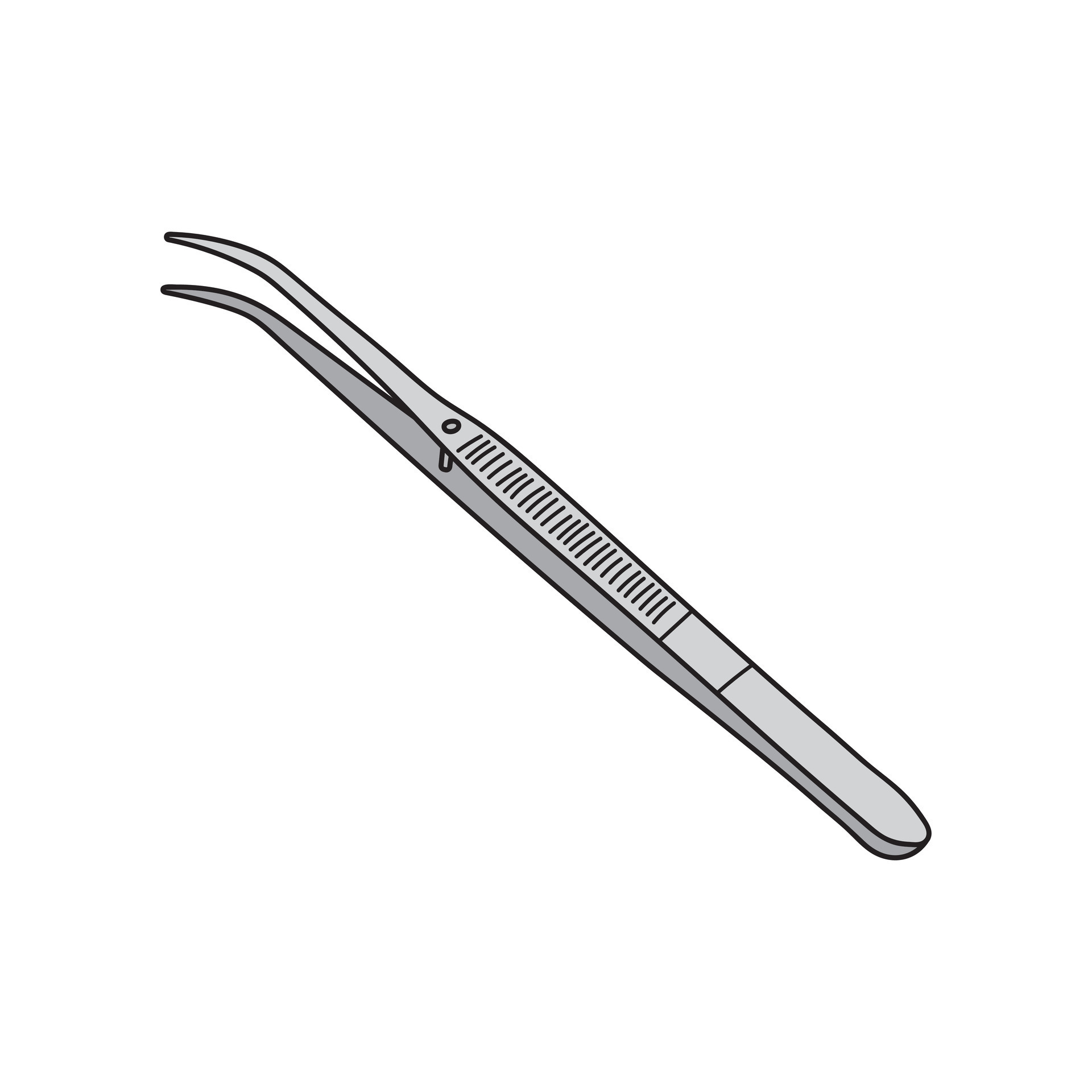 Kids drawing Cartoon Vector illustration tweezers Isolated on White