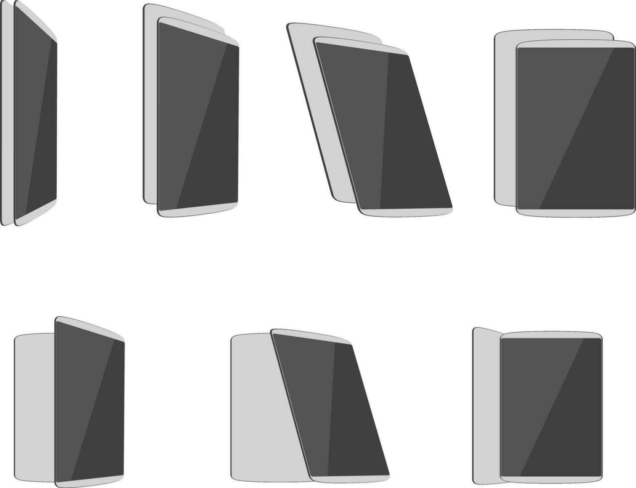 set tablet computers vector