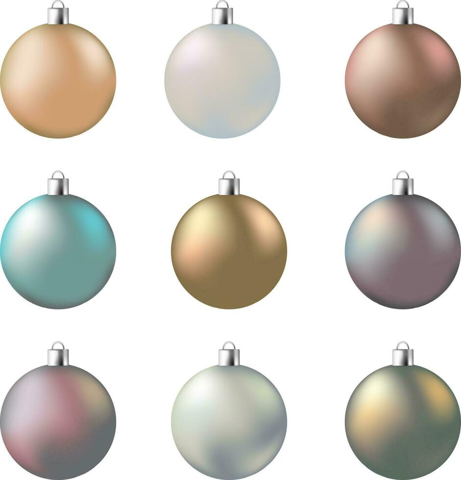 Modern matt pastel colors christmas balls set design elements vector