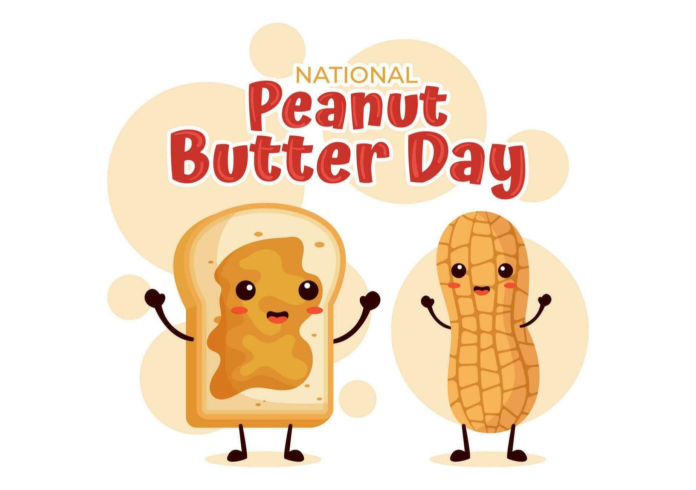 National Peanut Butter Day Vector Illustration on 24 January with Jar of Peanuts Butters for Poster or Banner in Flat Cartoon Background Design