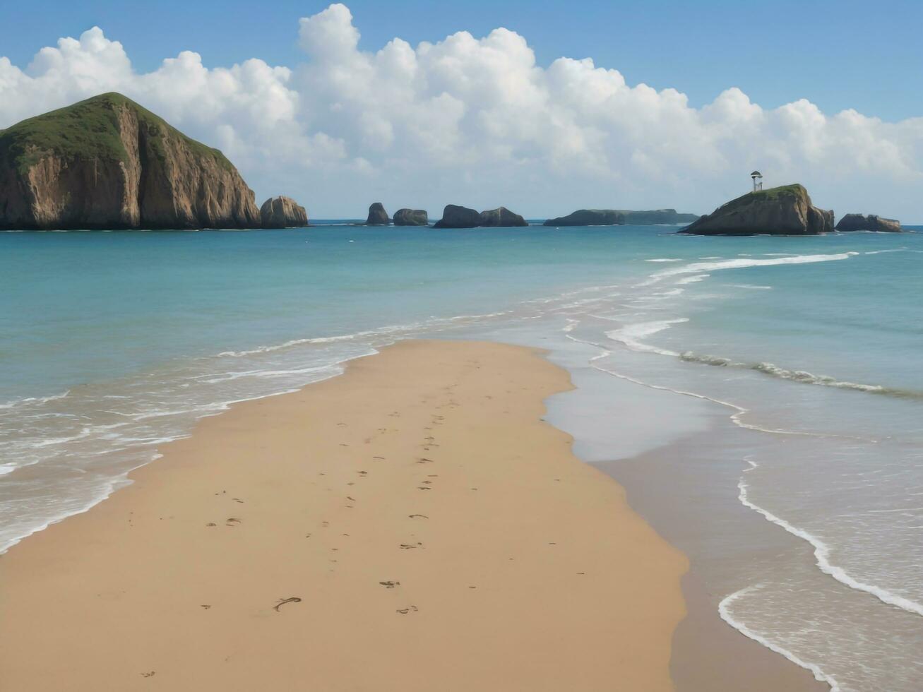 playa hermosa cerca arriba imagen ai generado foto