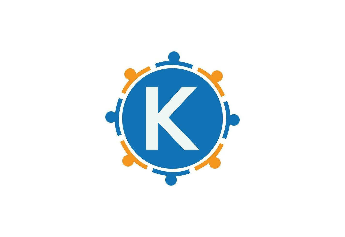 Abstract Initial Letter K Connecting People Logo. vector