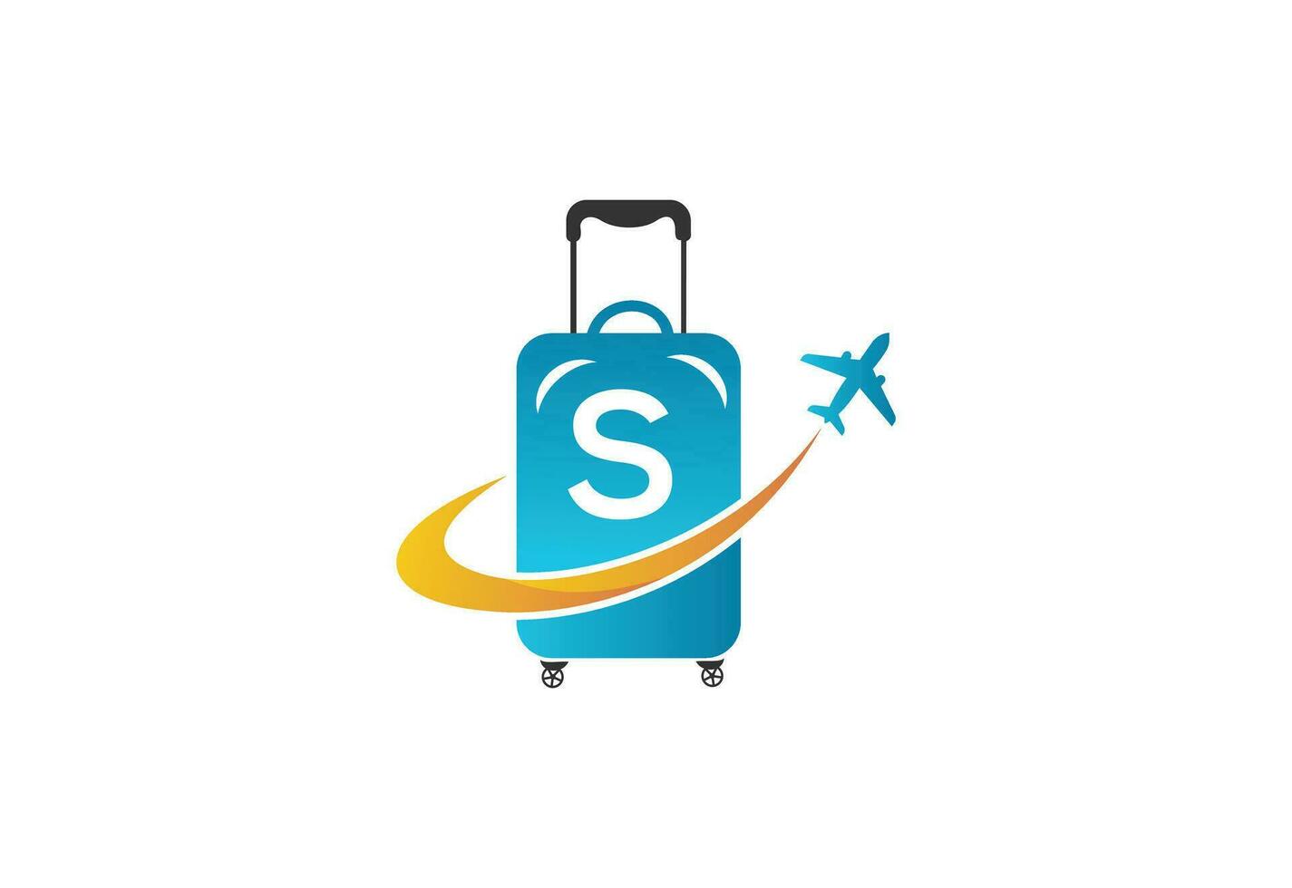 Creative Initial Letter S Air Travel Logo Design Template. vector