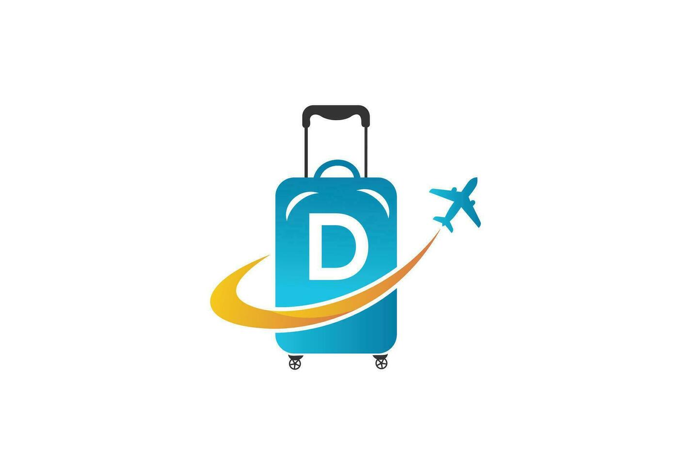 Creative Initial Letter D Air Travel Logo Design Template. vector