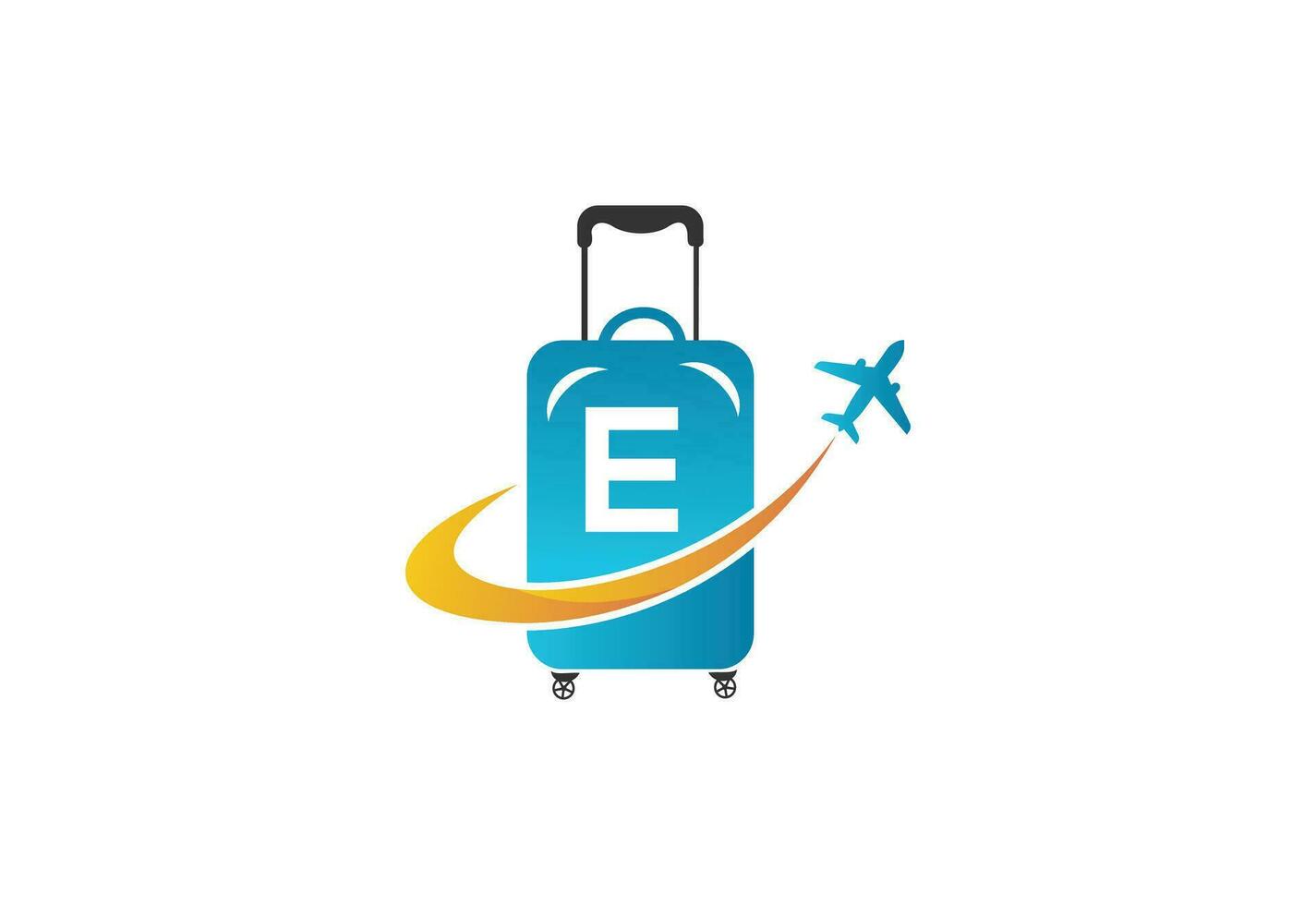 Creative Initial Letter E Air Travel Logo Design Template. vector