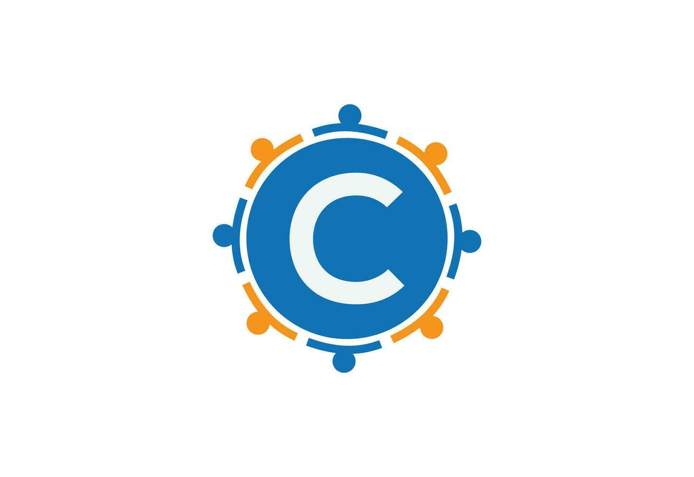 Abstract Initial Letter C Connecting People Logo. vector
