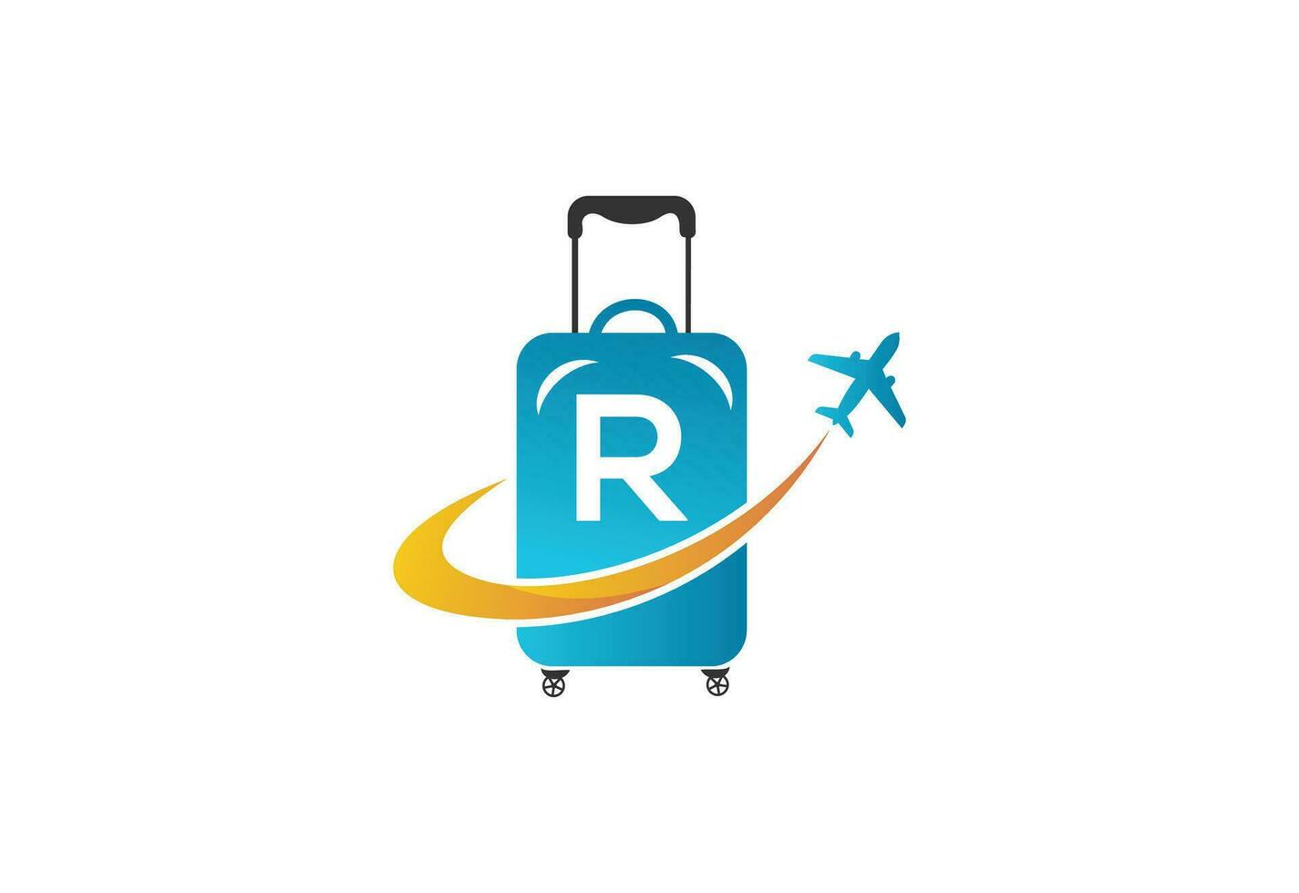 Creative Initial Letter R Air Travel Logo Design Template. vector