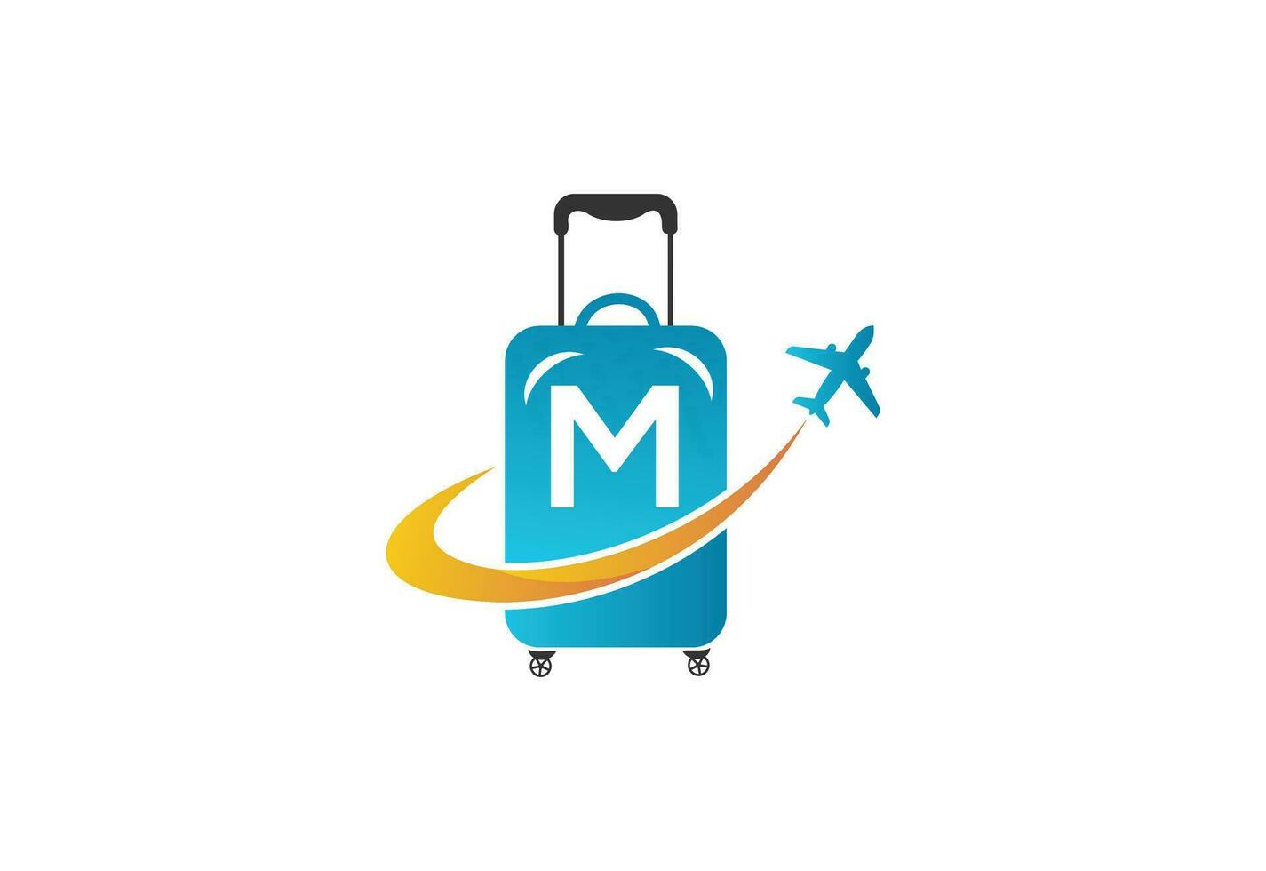 Creative Initial Letter M Air Travel Logo Design Template. vector