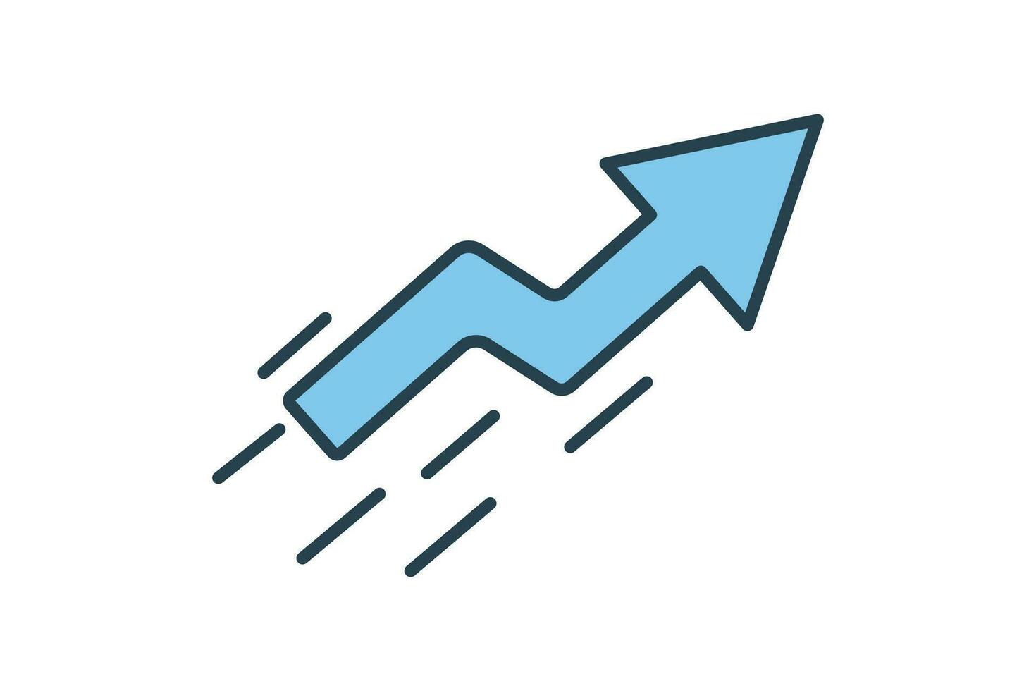 speed up icon. up arrow. icon related to speed. suitable for web site, app, user interfaces, printable etc. Flat line icon style. Simple vector design editable