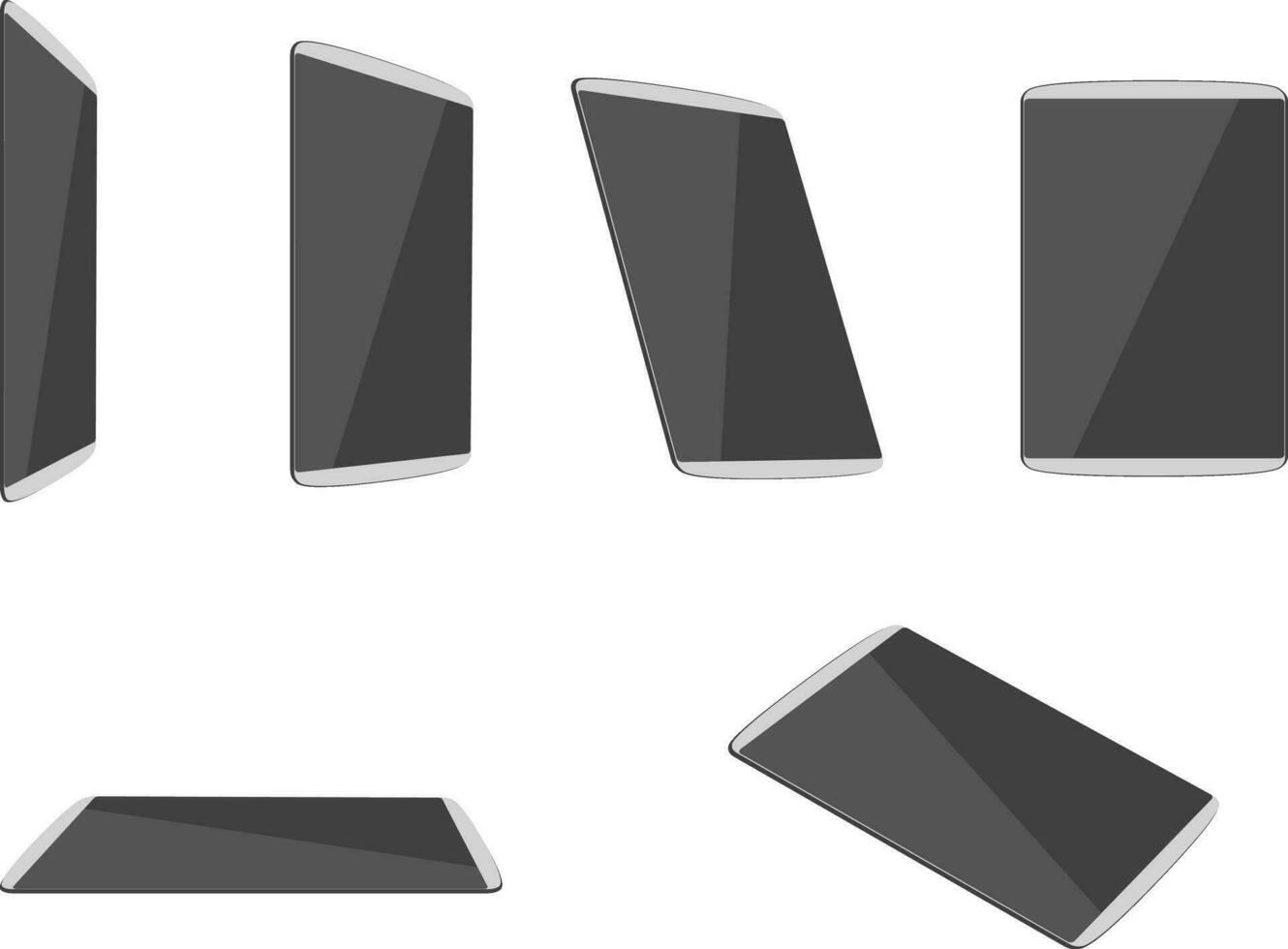 tablet PC different foreshortening vector