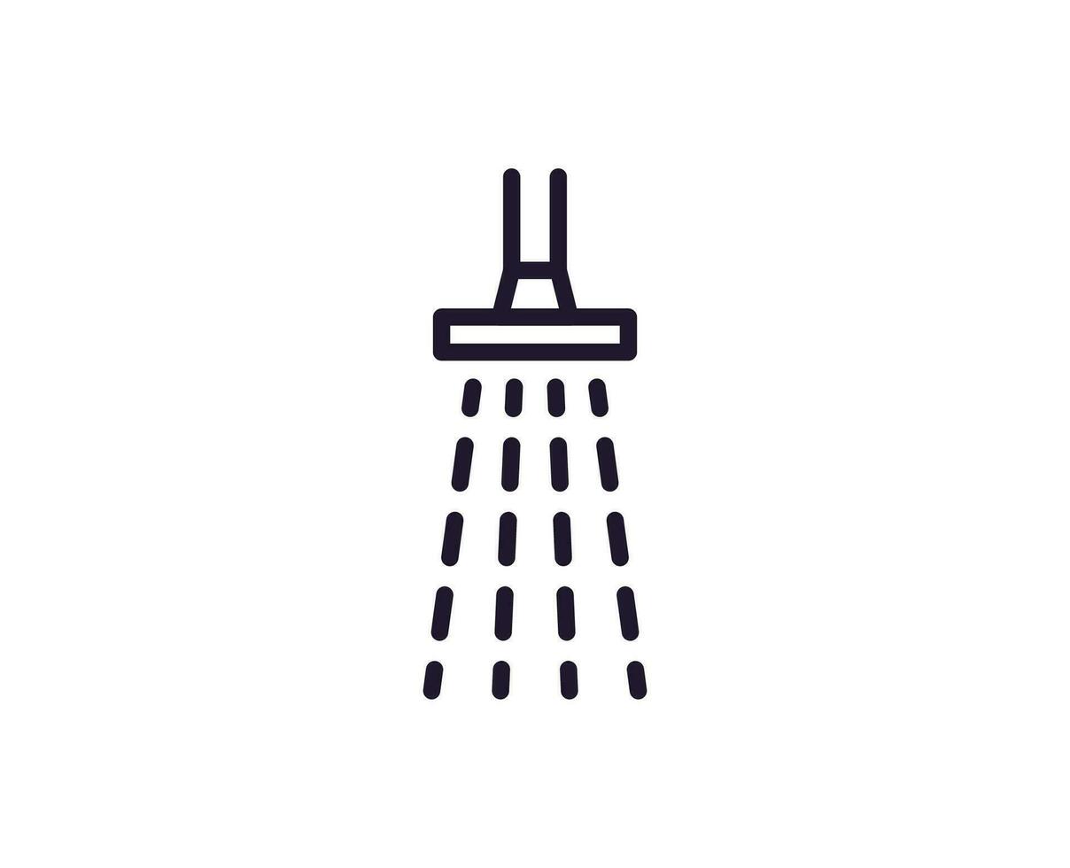 Single line icon of shower on isolated white background. High quality editable stroke for mobile apps, web design, websites, online shops etc. vector