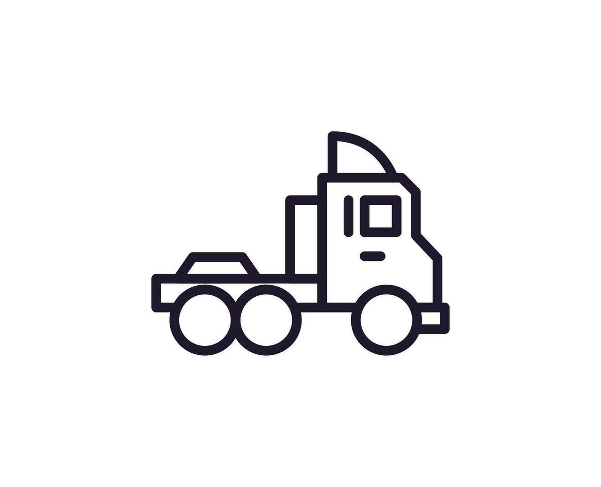 Truck concept. Modern outline high quality illustration for banners, flyers and web sites. Editable stroke in trendy flat style. Line icon of delivery vector