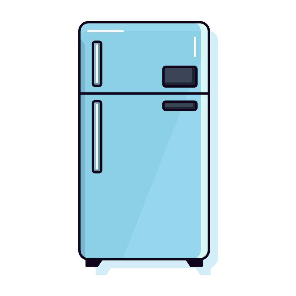 Refrigerator Vector Flat Illustration. Perfect for different cards, textile, web sites, apps