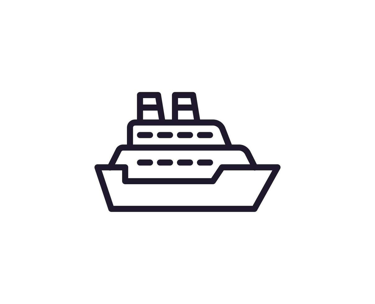 Ship vector line icon. Premium quality logo for web sites, design, online shops, companies, books, advertisements. Black outline pictogram isolated on white background