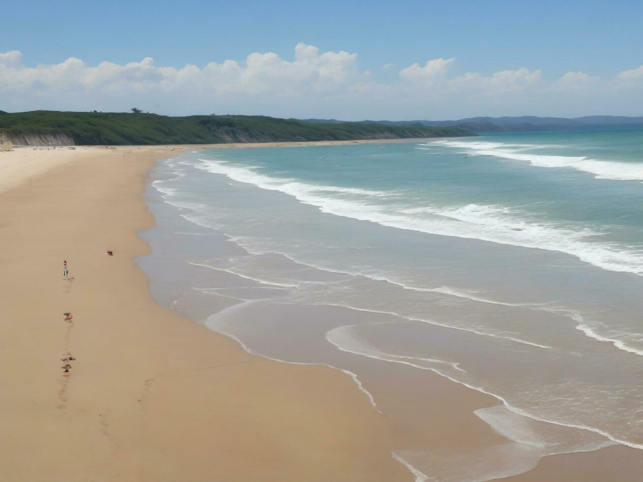 playa hermosa cerca arriba imagen ai generado foto