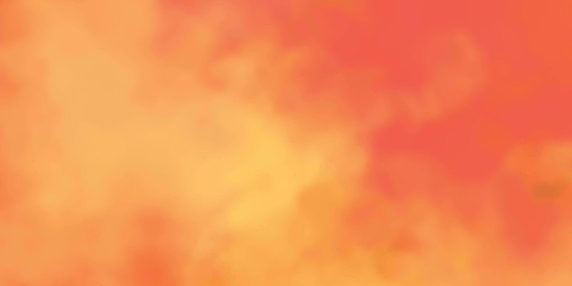 Red, Yellow Watercolor Background. Yellow and Orange Sky with Clouds in the Background. Fire Background vector