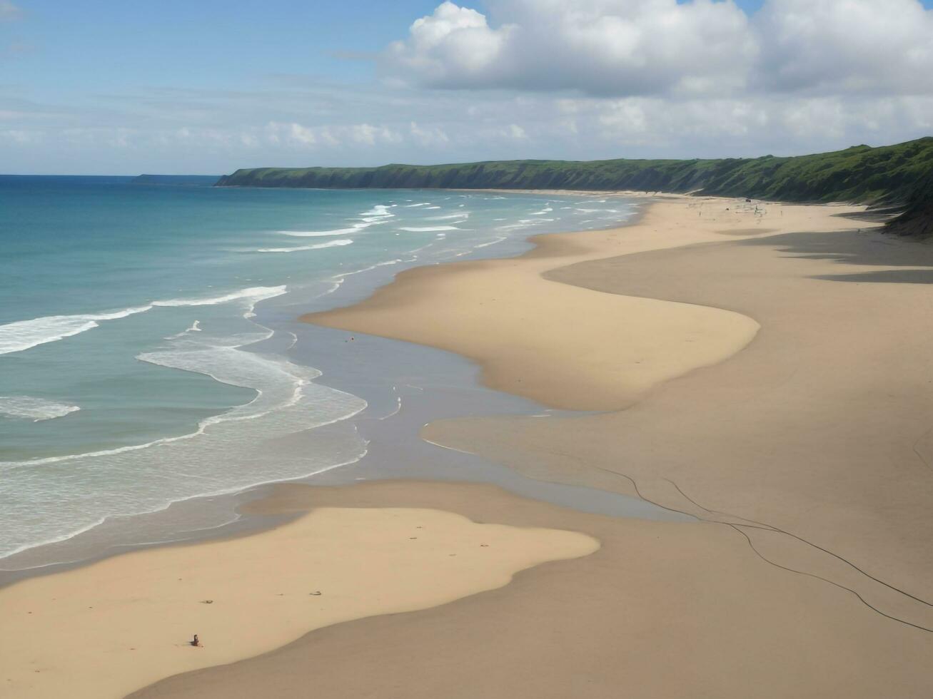 playa hermosa cerca arriba imagen ai generado foto