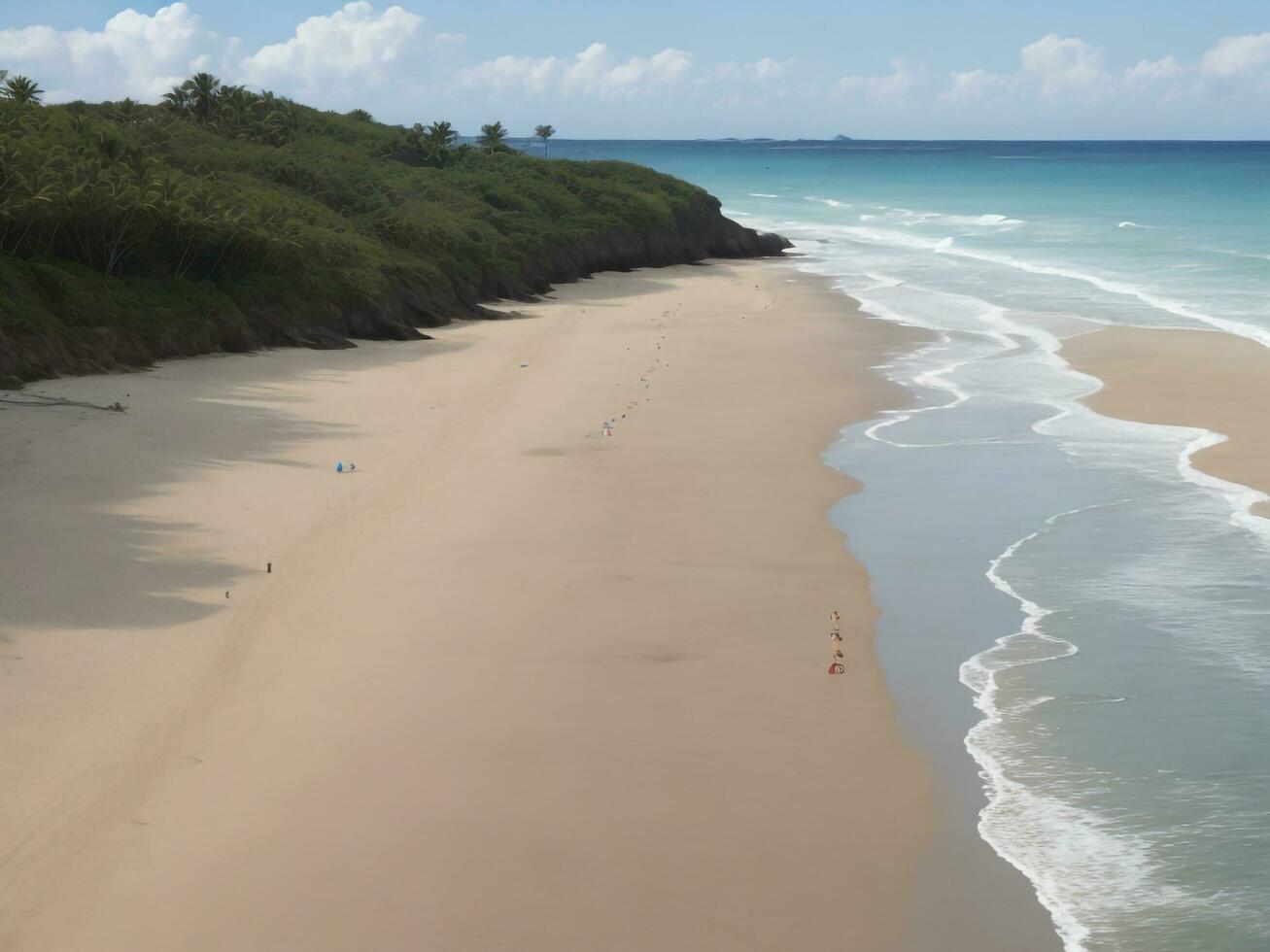 playa hermosa cerca arriba imagen ai generado foto