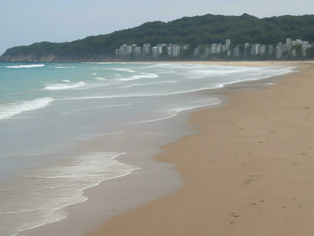 playa hermosa cerca arriba imagen ai generado foto