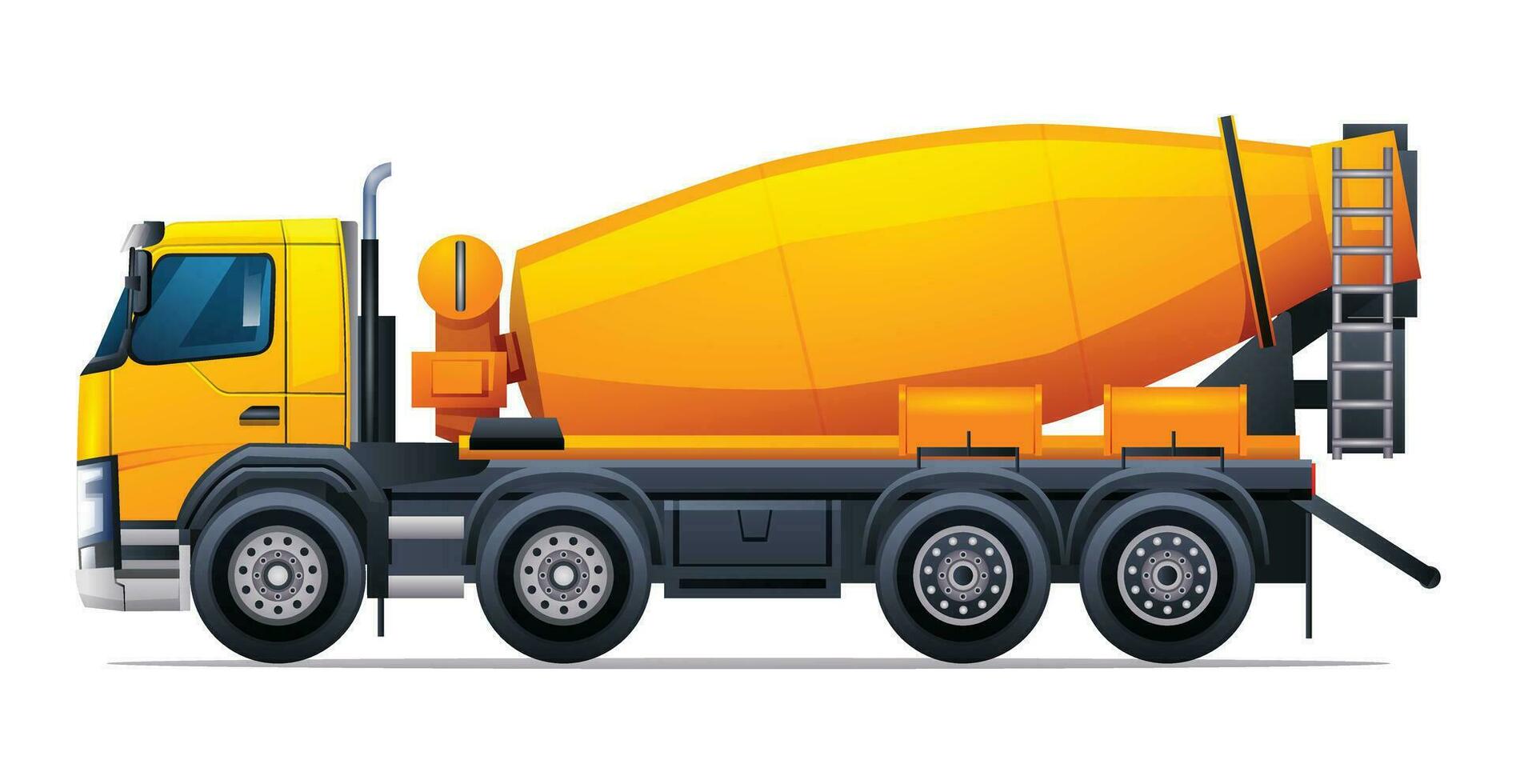 hormigón mezclador lado ver camión vector ilustración. pesado maquinaria construcción vehículo aislado en blanco antecedentes