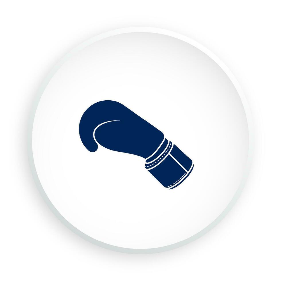 Sports boxing glove icon in neomorphism style for mobile app. Button for mobile application or web. Vector on white background