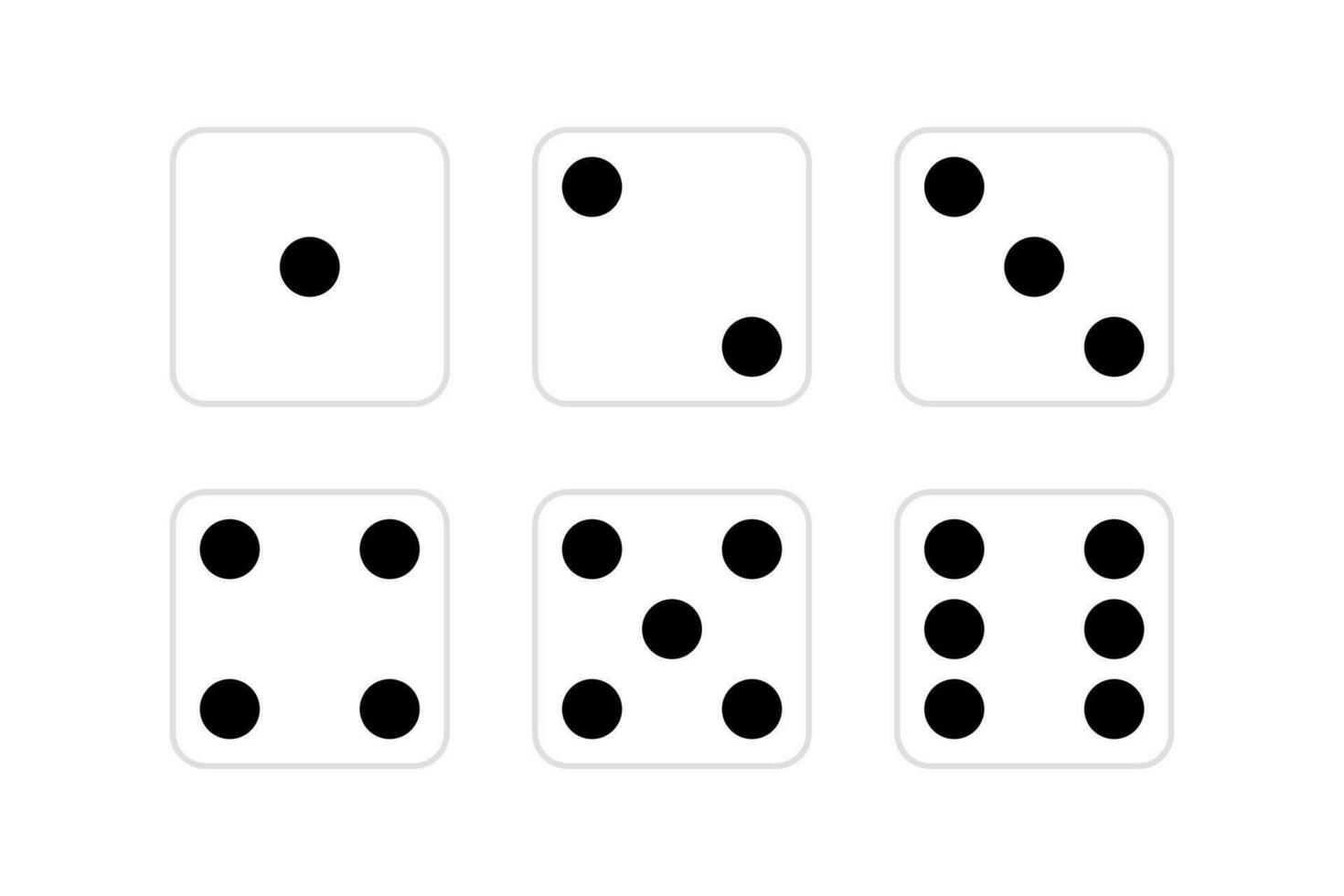 Dice flat cubes with dots vector