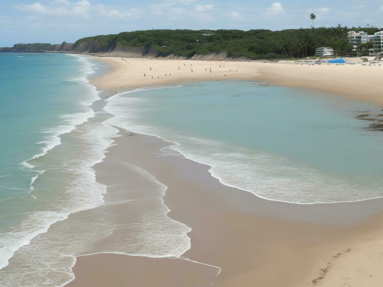 playa hermosa cerca arriba imagen ai generado foto