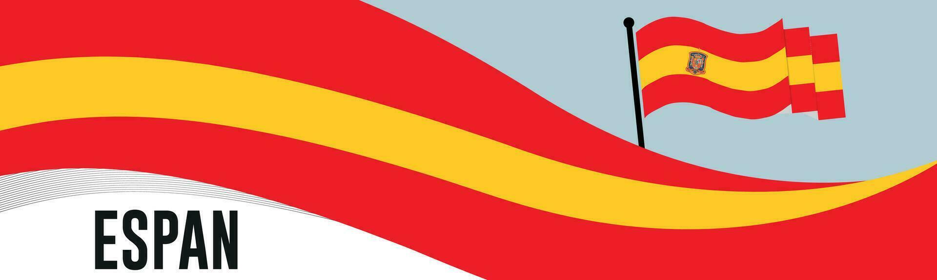 Espan happy National day celebration banner vector illustration