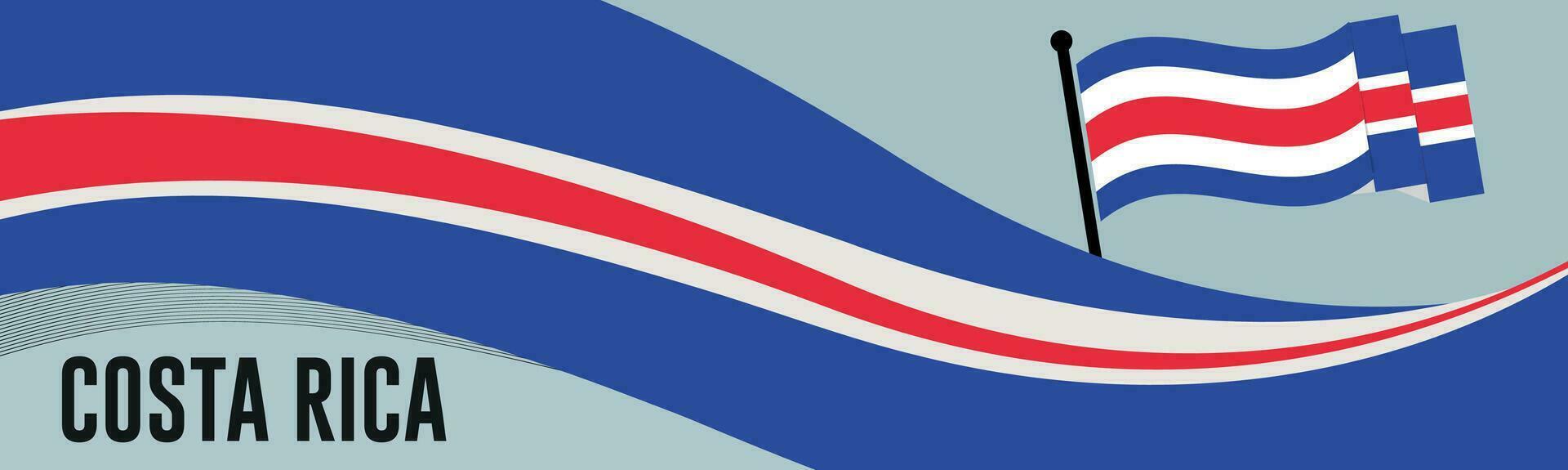 costa rica contento nacional día celebracion bandera vector ilustración