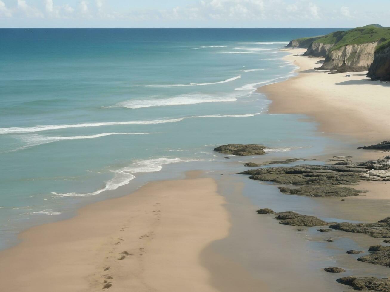 playa hermosa cerca arriba imagen ai generado foto